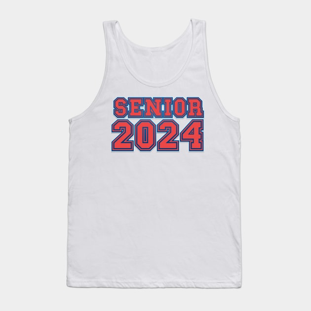 Retro Red tipography Senior 2024 Sport Old Graduation Tank Top by HomeCoquette